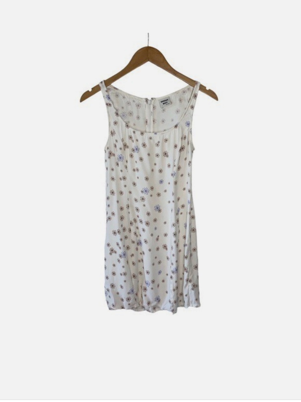 Sunday Best White Floral Slip Dress with Purple Accents